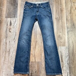 Ariat REAL Denim Jeans Womens 27R Blue Bootcut Mid Rise Western Workwear Cowgirl